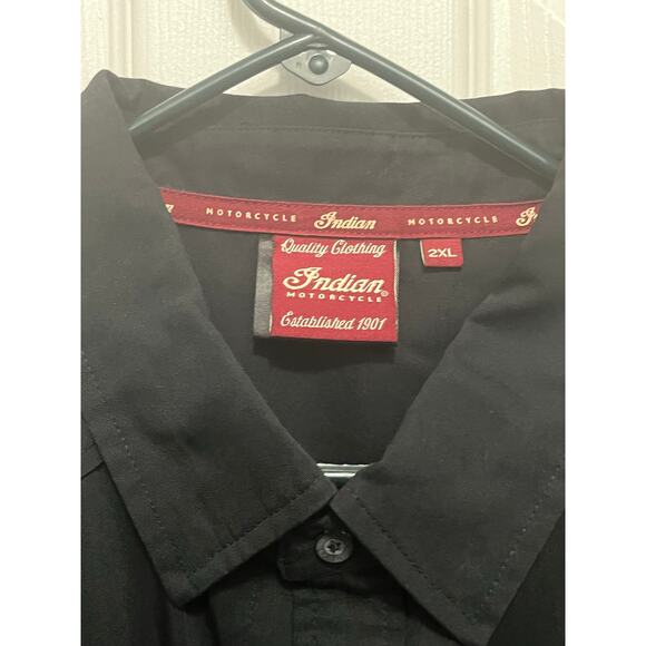 Indian Motorcycle Button Up Short Sleeve Shirt Sz 2XL- Preowned - Picture 2 of 4